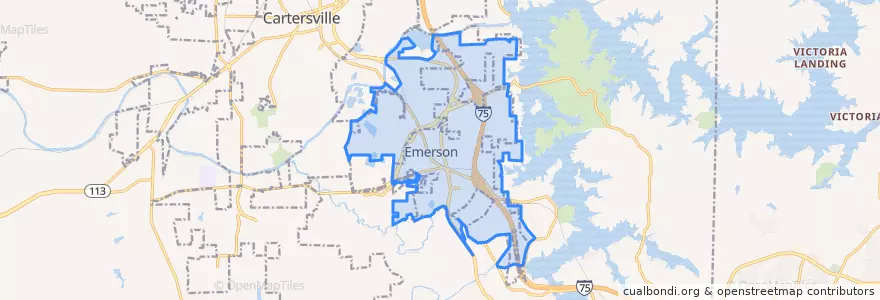 Mapa de ubicacion de Emerson.