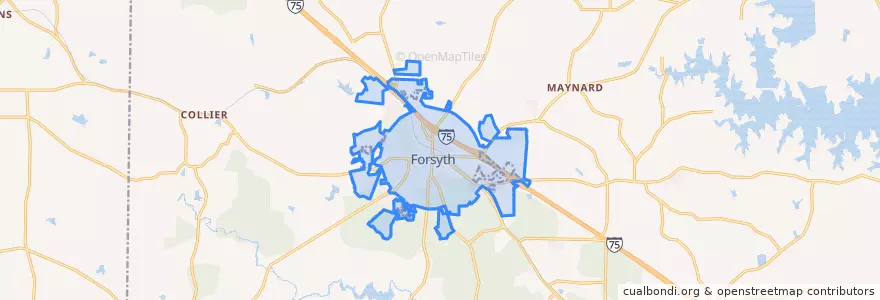 Mapa de ubicacion de Forsyth.