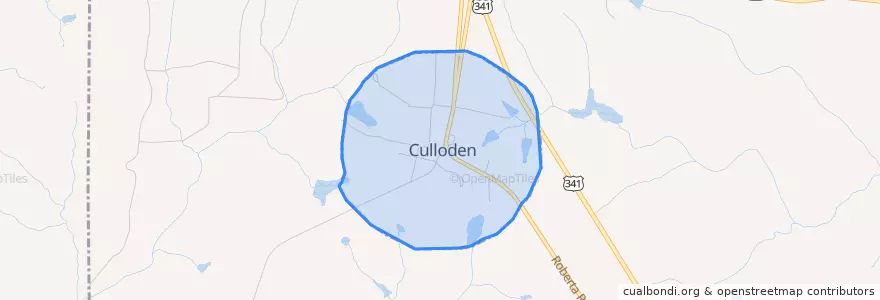 Mapa de ubicacion de Culloden.