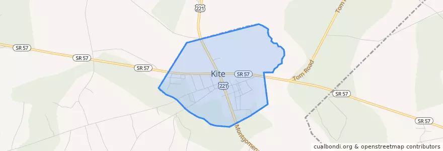 Mapa de ubicacion de Kite.