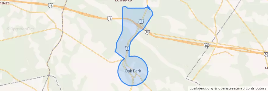 Mapa de ubicacion de Oak Park.