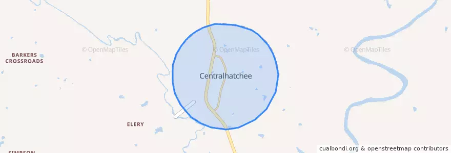 Mapa de ubicacion de Centralhatchee.