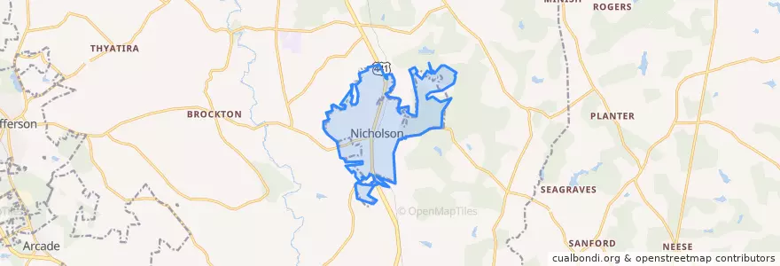 Mapa de ubicacion de Nicholson.
