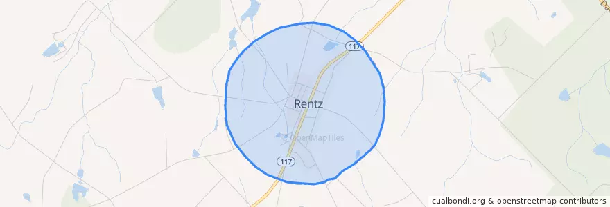 Mapa de ubicacion de Rentz.