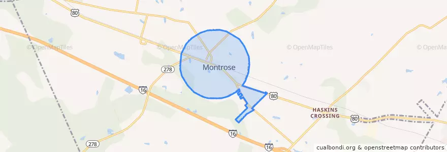 Mapa de ubicacion de Montrose.