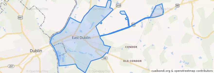 Mapa de ubicacion de East Dublin.