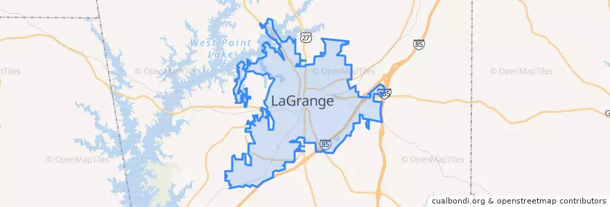 Mapa de ubicacion de LaGrange.