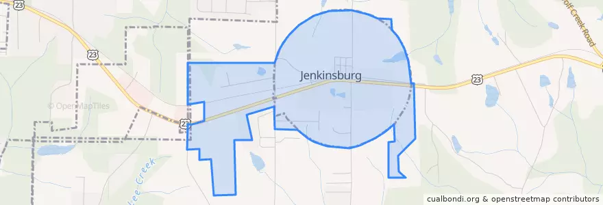 Mapa de ubicacion de Jenkinsburg.
