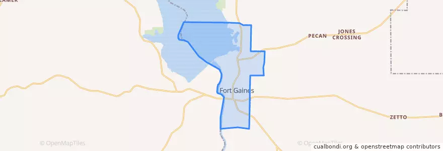 Mapa de ubicacion de Fort Gaines.