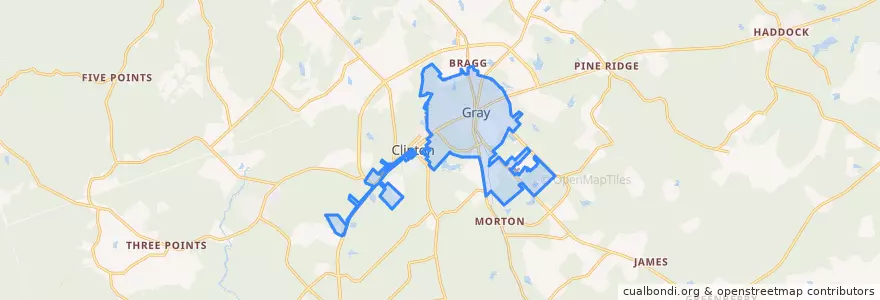 Mapa de ubicacion de Gray.