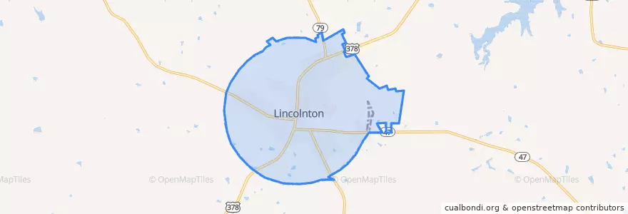 Mapa de ubicacion de Lincolnton.