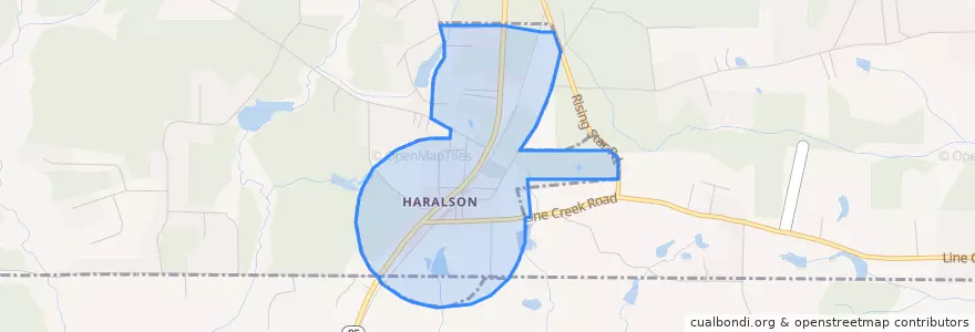 Mapa de ubicacion de Haralson.