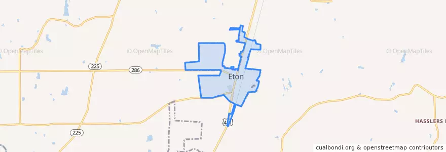 Mapa de ubicacion de Eton.