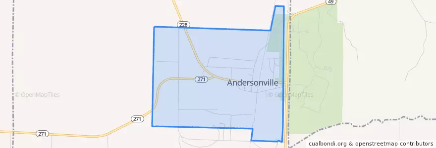 Mapa de ubicacion de Andersonville.