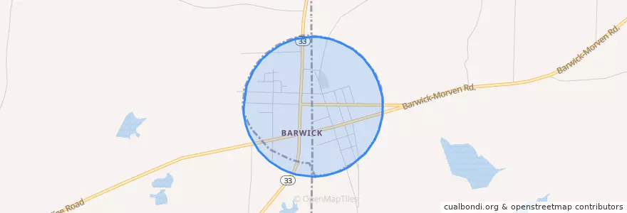 Mapa de ubicacion de Barwick.
