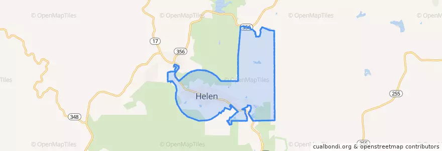 Mapa de ubicacion de Helen.