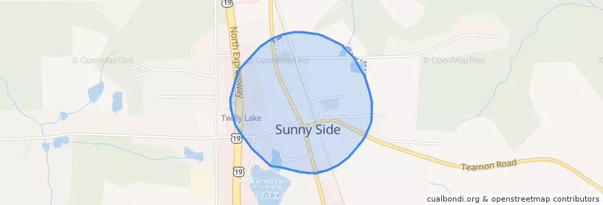 Mapa de ubicacion de Sunny Side.