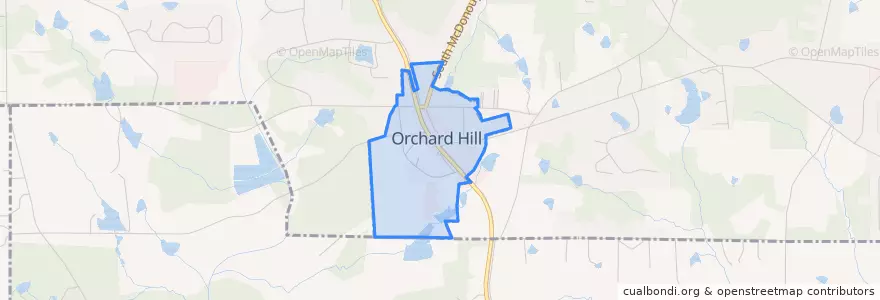 Mapa de ubicacion de Orchard Hill.