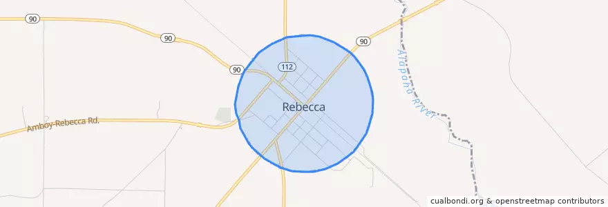 Mapa de ubicacion de Rebecca.
