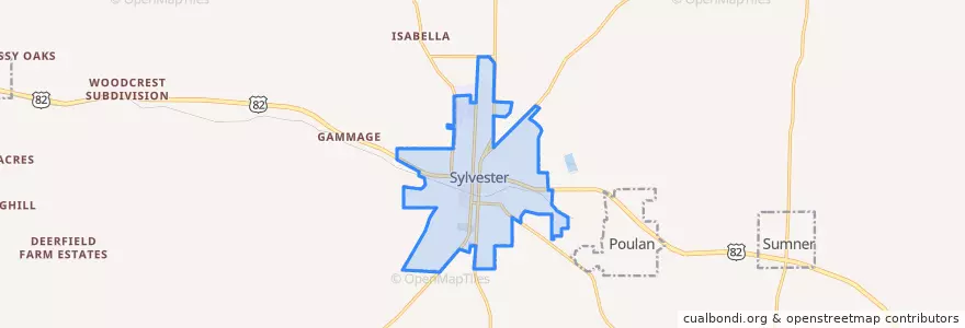 Mapa de ubicacion de Sylvester.