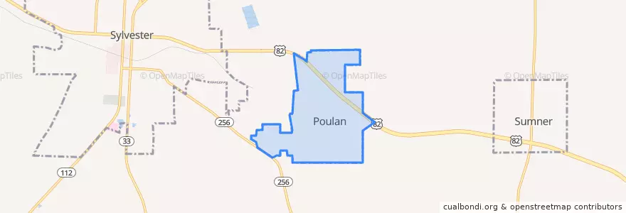Mapa de ubicacion de Poulan.