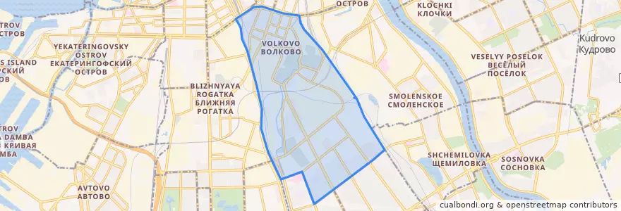 Mapa de ubicacion de округ Волковское.