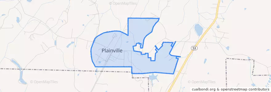 Mapa de ubicacion de Plainville.