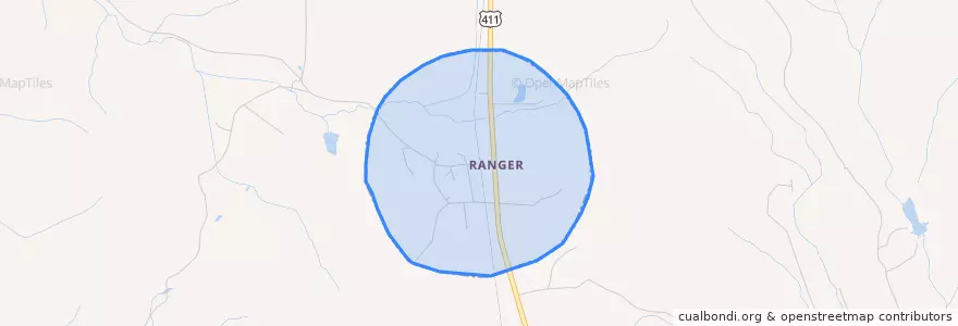 Mapa de ubicacion de Ranger.