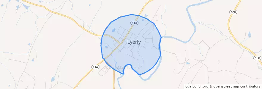 Mapa de ubicacion de Lyerly.