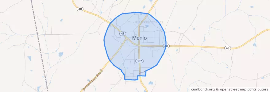 Mapa de ubicacion de Menlo.