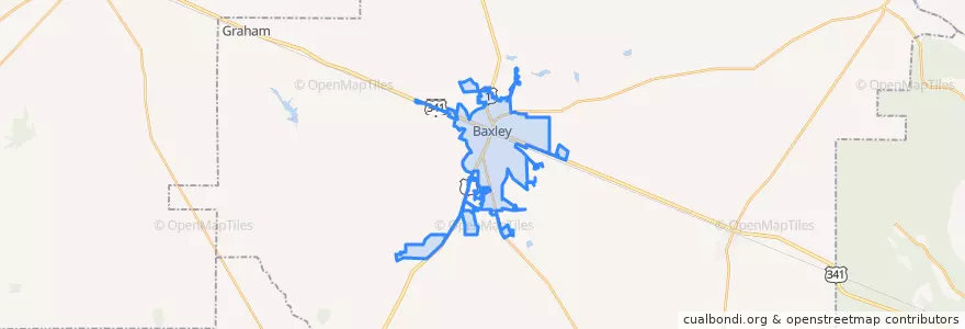 Mapa de ubicacion de Baxley.
