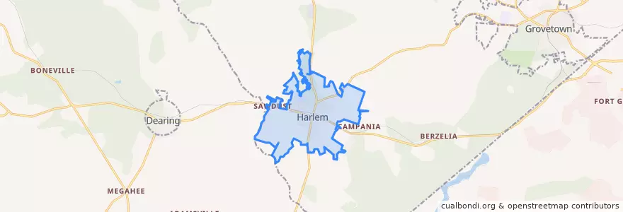 Mapa de ubicacion de Harlem.