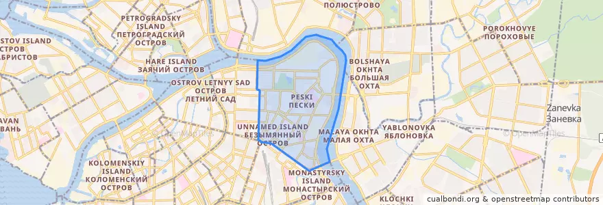 Mapa de ubicacion de округ Смольнинское.
