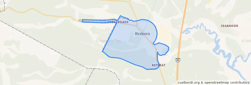 Mapa de ubicacion de Riceboro.