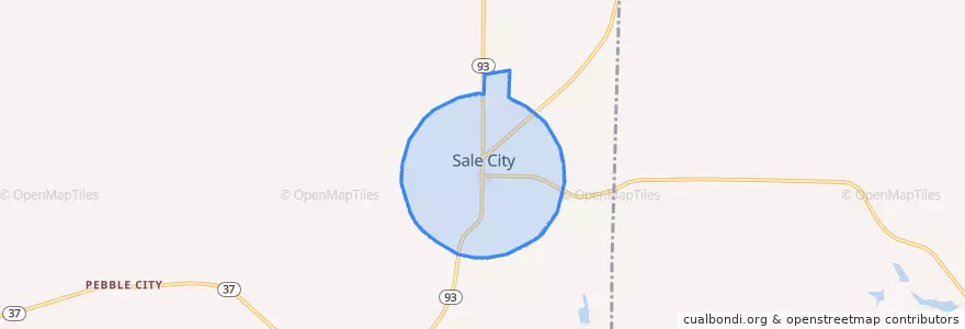 Mapa de ubicacion de Sale City.
