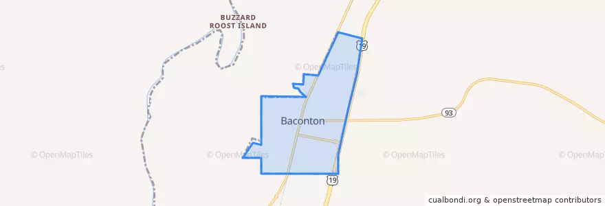 Mapa de ubicacion de Baconton.