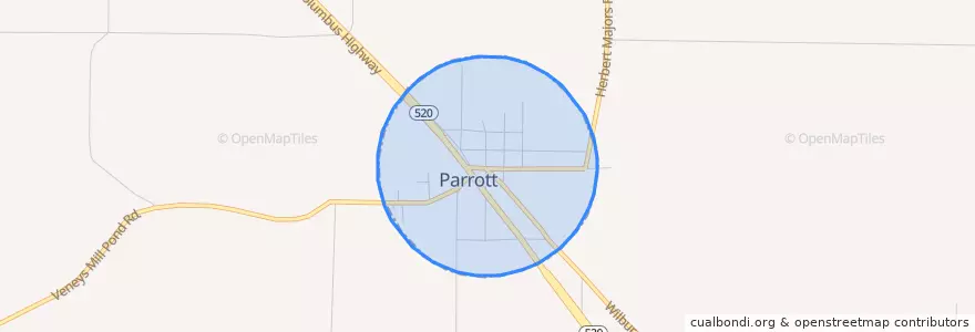 Mapa de ubicacion de Parrott.