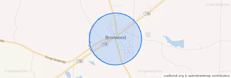 Mapa de ubicacion de Bronwood.