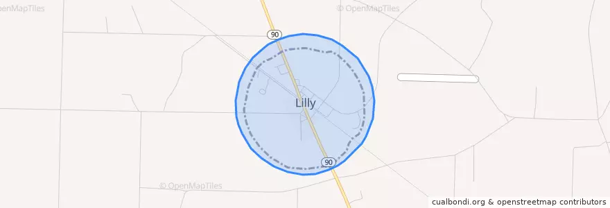 Mapa de ubicacion de Lilly.