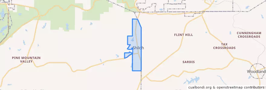 Mapa de ubicacion de Shiloh.