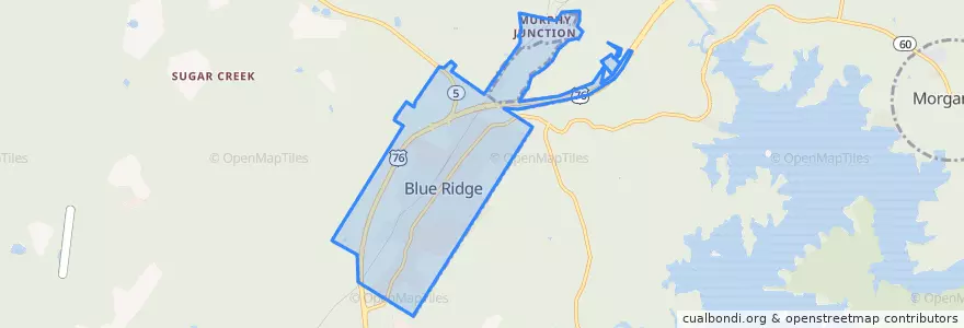 Mapa de ubicacion de Blue Ridge.