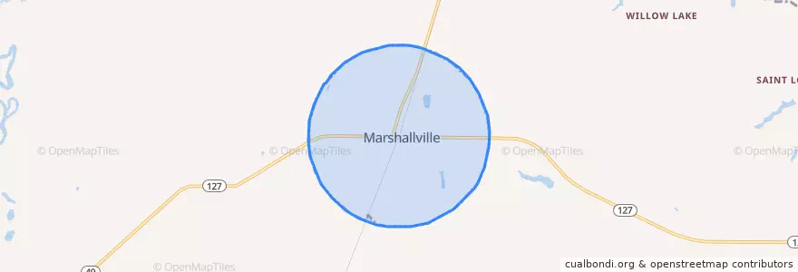 Mapa de ubicacion de Marshallville.