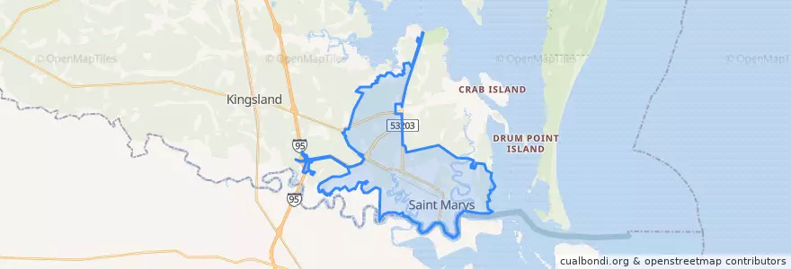 Mapa de ubicacion de Saint Marys.