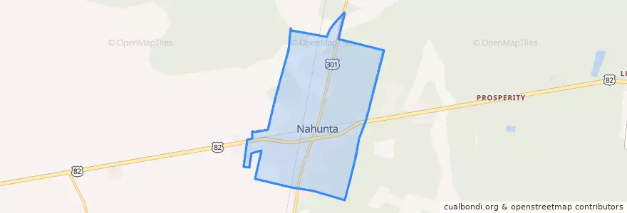 Mapa de ubicacion de Nahunta.