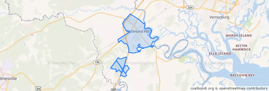 Mapa de ubicacion de Richmond Hill.