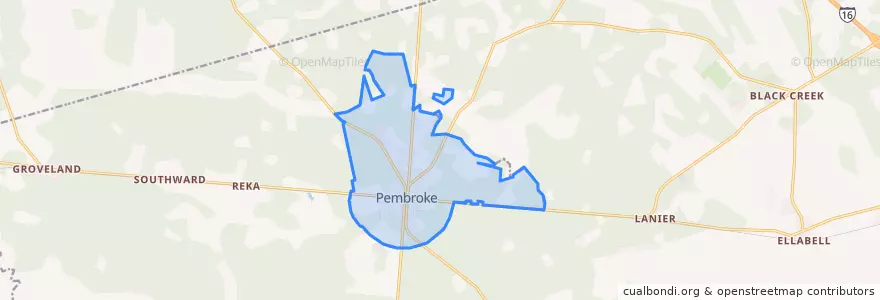 Mapa de ubicacion de Pembroke.