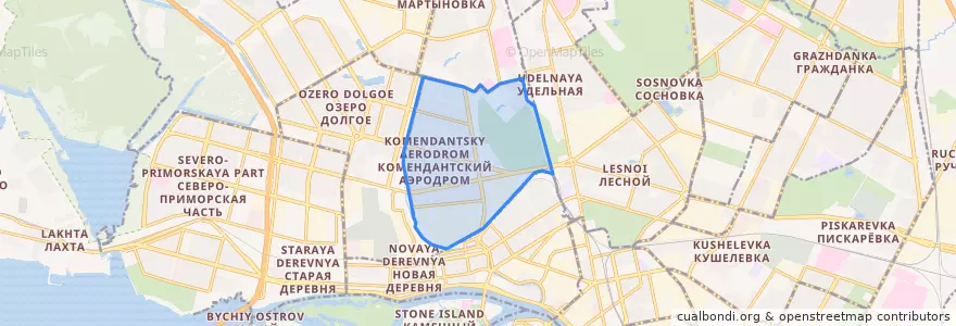 Mapa de ubicacion de округ Комендантский аэродром.
