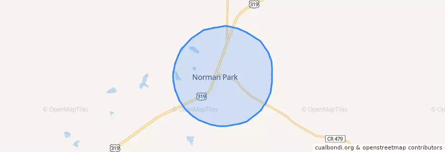 Mapa de ubicacion de Norman Park.