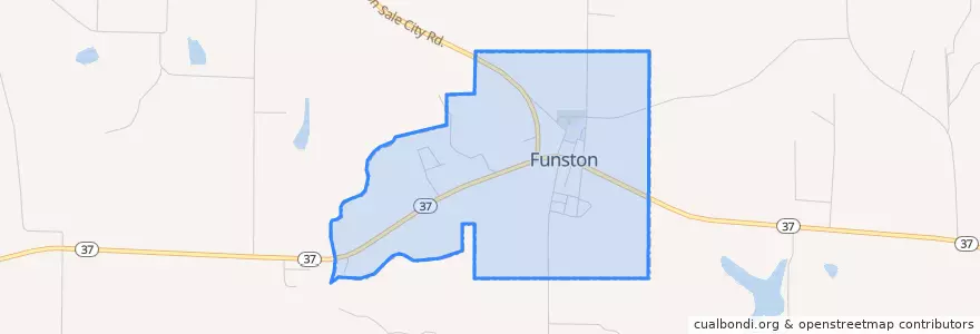 Mapa de ubicacion de Funston.