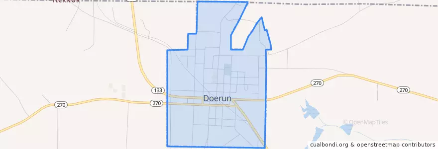 Mapa de ubicacion de Doerun.